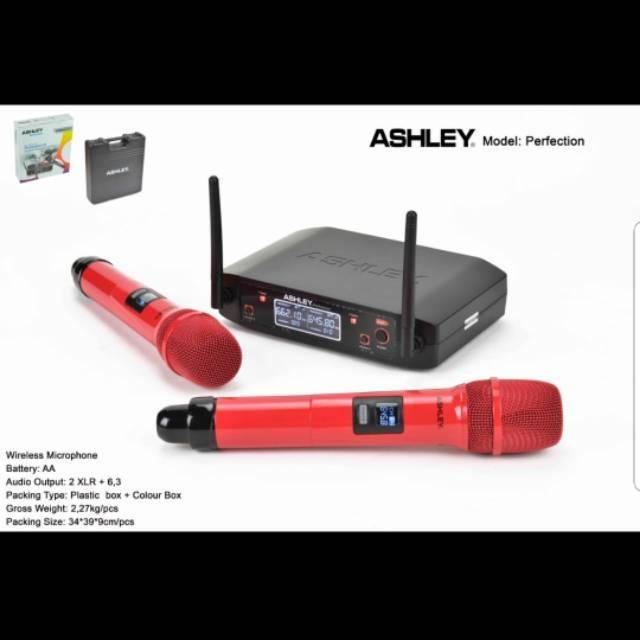 mic wireless ashley perfection free koper handheld original garansi