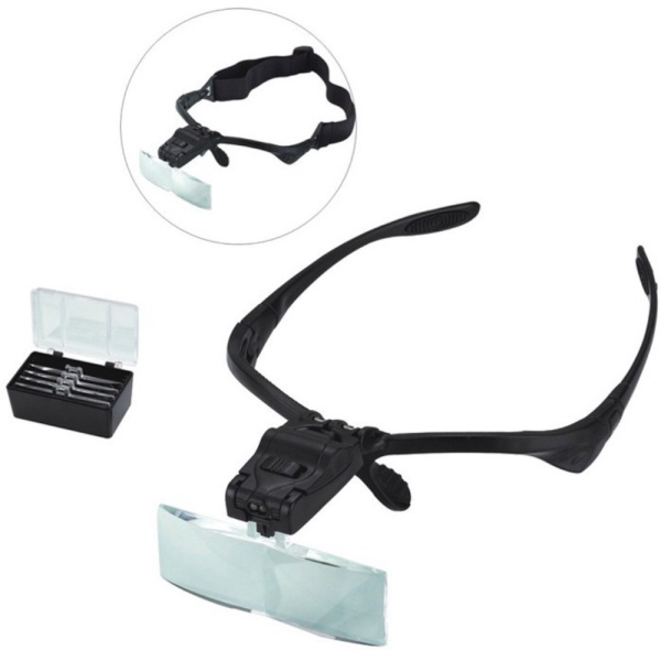 

Unik KACAMATA ZOOM PEMBESAR MAGNIFIER GLASSES 5 LENSA 2 LED SERVICE Servis Berkualitas