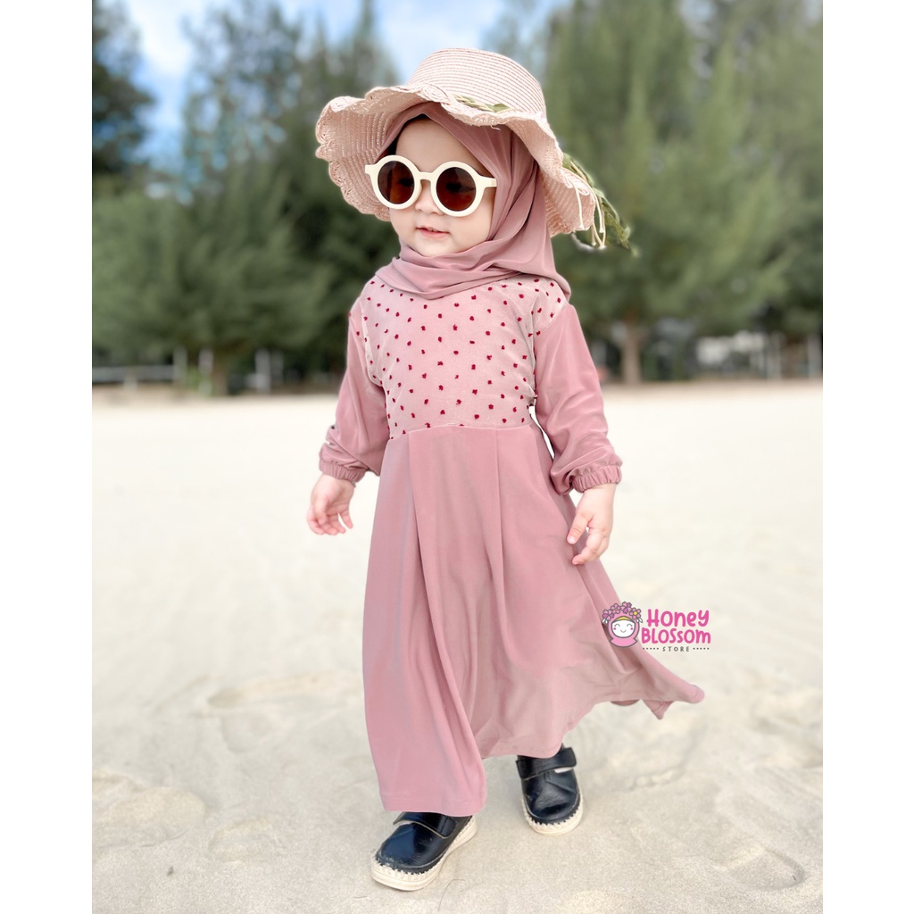 HONEYBLOSSOM gamis bayi jersey / gamis bayi perempuan 6 12 bulan alesha lucu