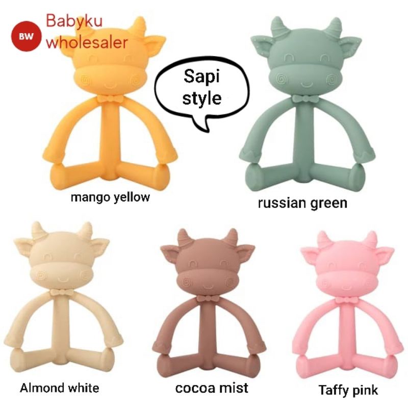 Mainan gigitan silikon bayi motif hewan / Baby teether silicone animal