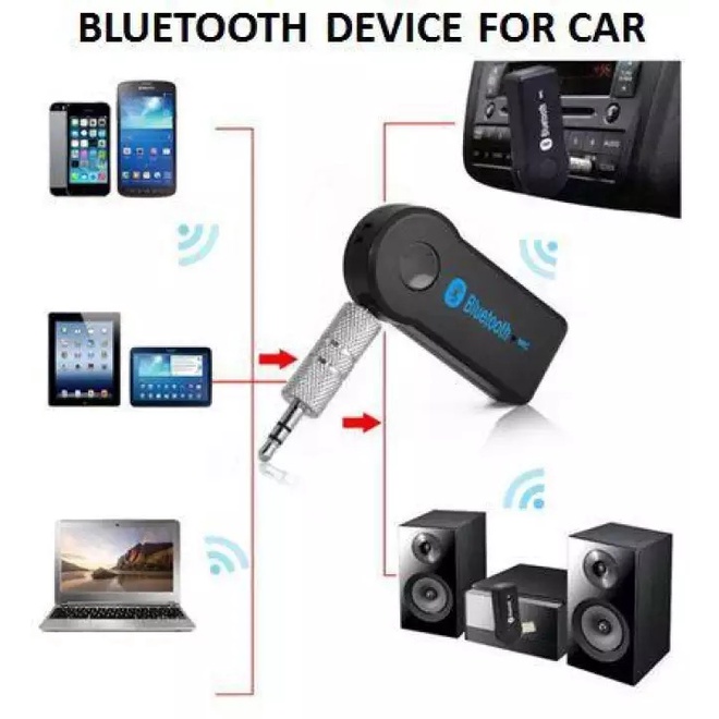 Car Bluetooth Music Receiver Bisa Di Cas Adapter 3.5mm Aux Audio Stereo Hands-free Dengan Baterai - Bluetooth Audio Receiver Adapter Speaker - Hitam