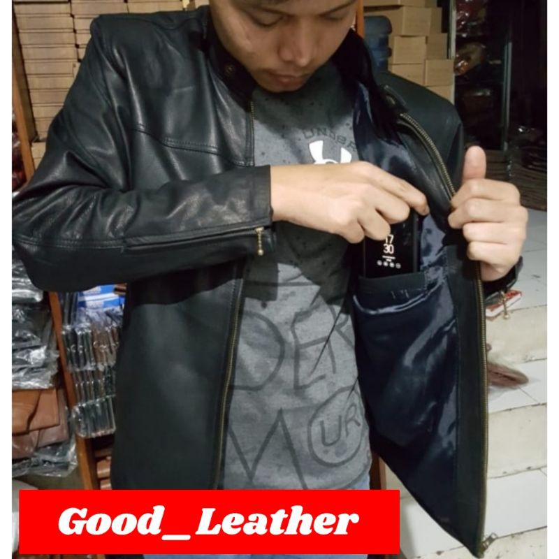 Jaket Kulit Asli Pria Casual Garansi Kulit Asli