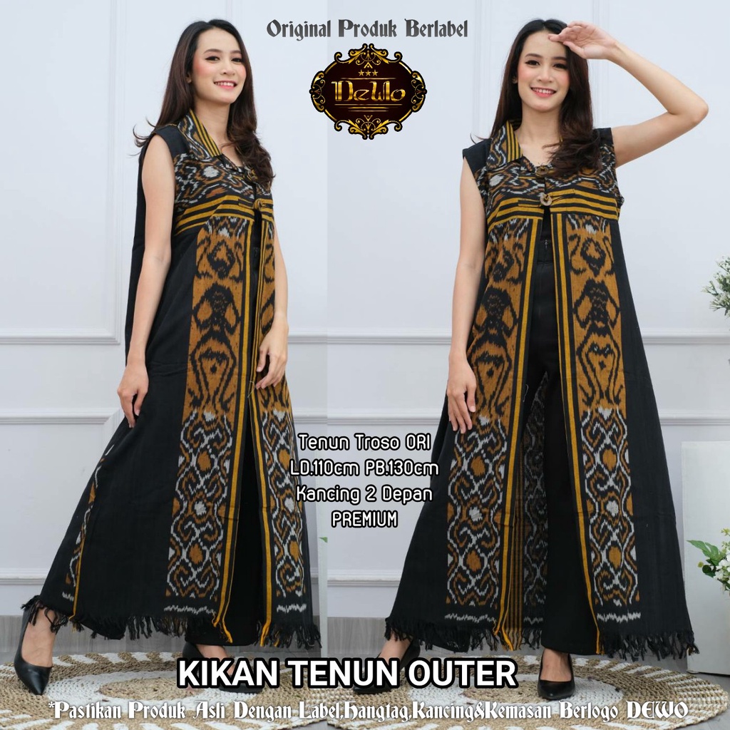 Outer Batik Tenun by Butik Batik Solo Bahan Batik Tenun Kode KIKAN TENUN OUTER