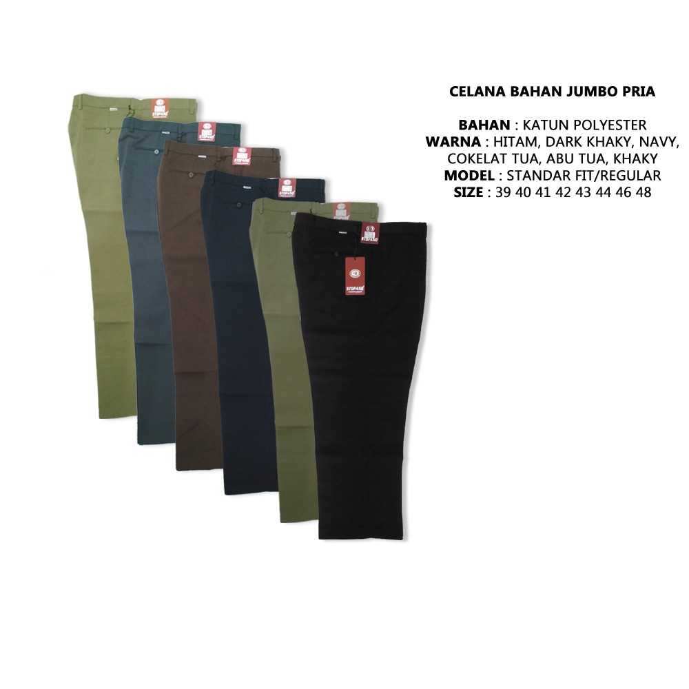 Celana Bahan Formal Pria Kantor Kerja Big Size 40-48 Jumbo Berkualitas / Celana Kain Pria Jumbo Size