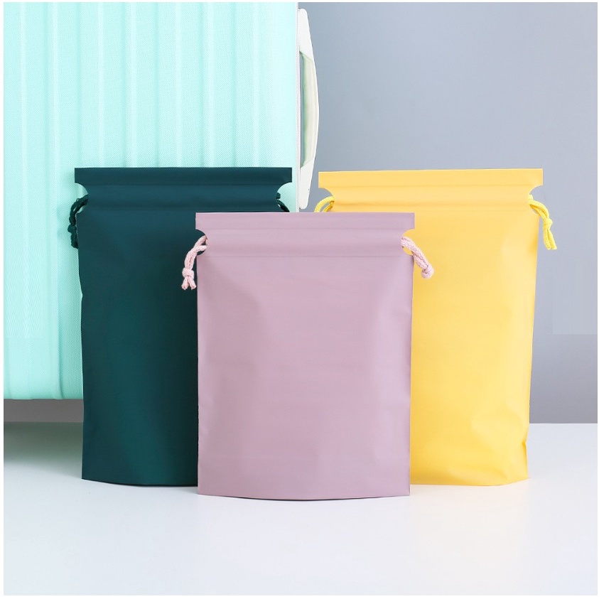 Pouch Serut Polos Storage Bag Travel Organizer Tas Kantong Plastik Warna