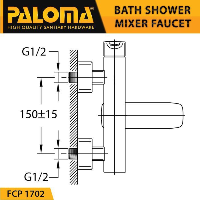 PALOMA FCP 1702 Keran Mixer Bathtub Shower Mandi Panas Dingin Kran Air