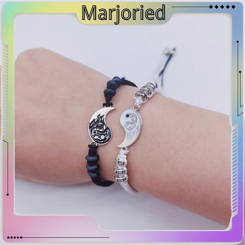 2pcs Gelang Couple Dikepang Gosip Tai Chi Adjustable Fashion Accessories Hadiah Aksesoris Bracelet-MJD