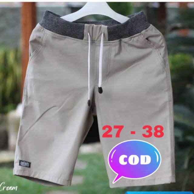 CELANA CHINO PENDEK PRIA PINGGANG KARET / RIP BAHAN MELAR PREMIUM  bisa COD