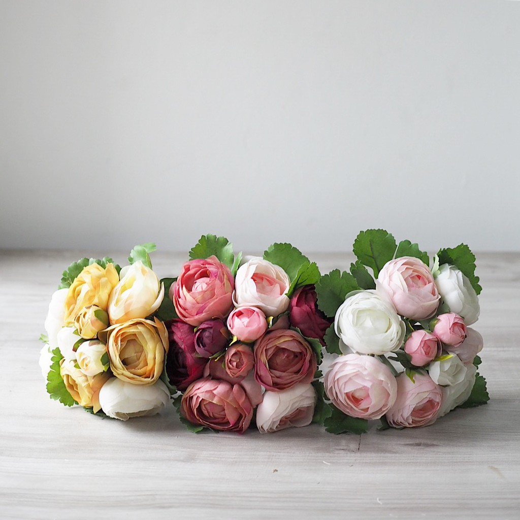 Bunga Artificial Ranunculus Buket Gradasi (B18032) Shopee Indonesia