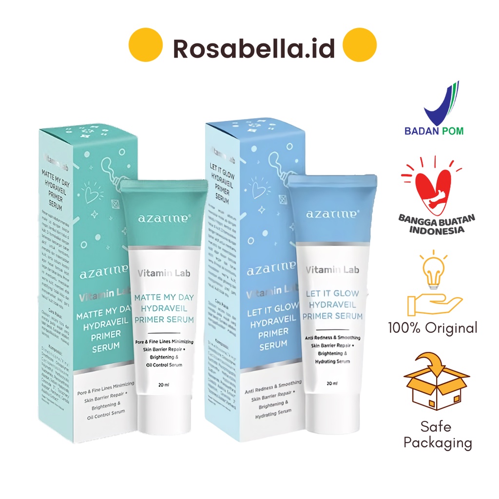 AZARINE HYDRAVEIL PRIMER SERUM Matte My Day Primer | Let It Glow Primer | Make Up Kosmetik Primer