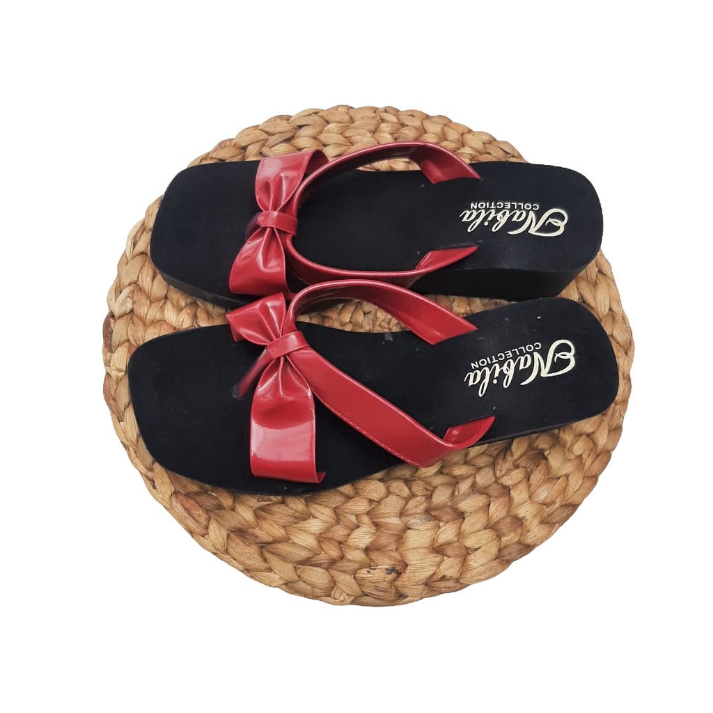 SANDAL WEDGES SILANG JEPIT WANITA