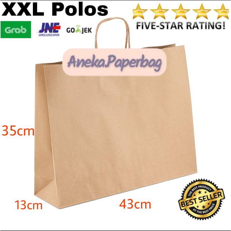 

Paperbag XXL Polos 43x13x35 Goodie Bag Tas Kertas Tas Belanja Terlaris