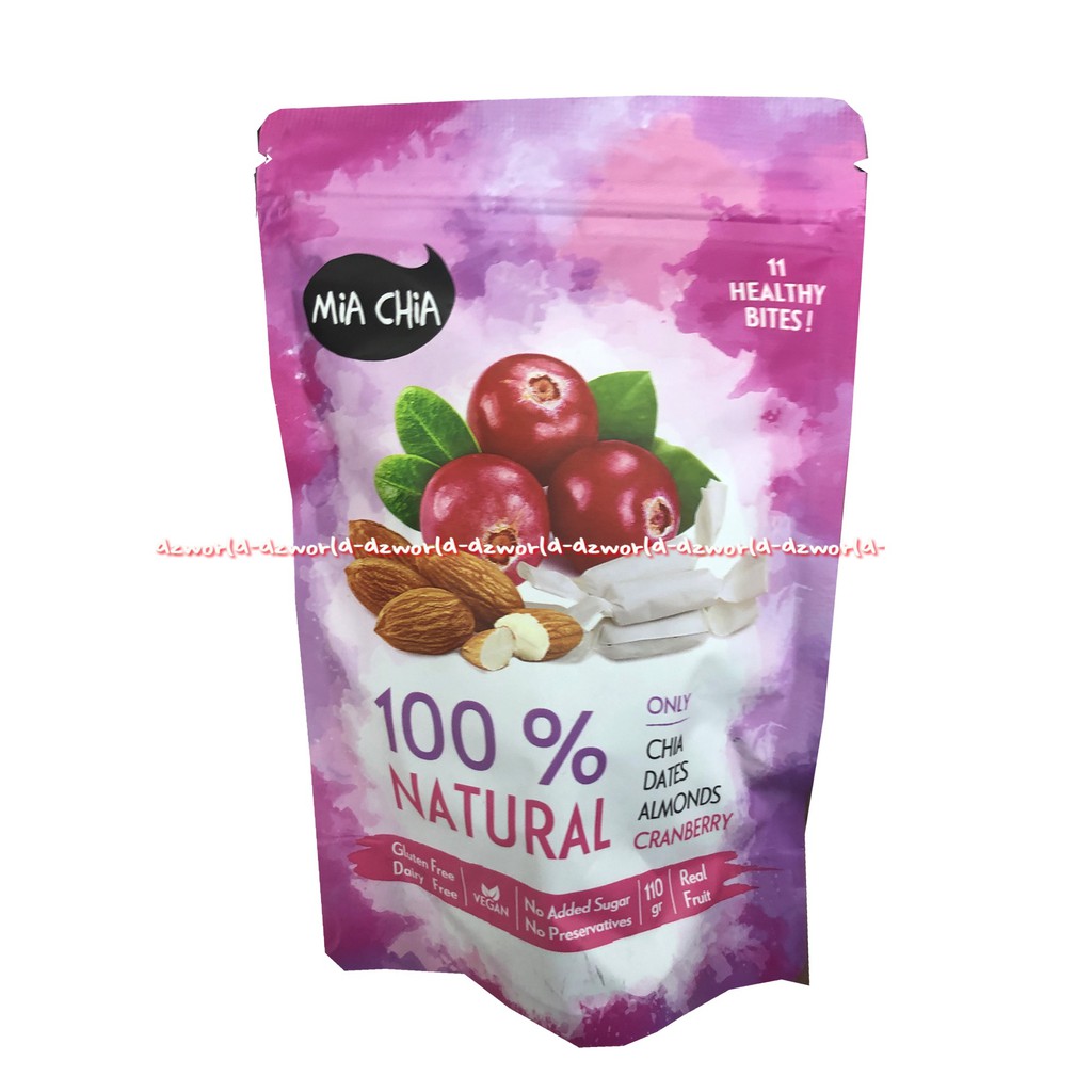 Mia Chia 100% Natural Only Dates Almond Cranberry No Sugar 110gr