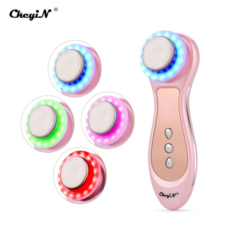 

CkeyiN 4 Lampu LED Foton Peremajaan Kulit Wajah Firming Massager Cleaner Perangkat Kecantikan
