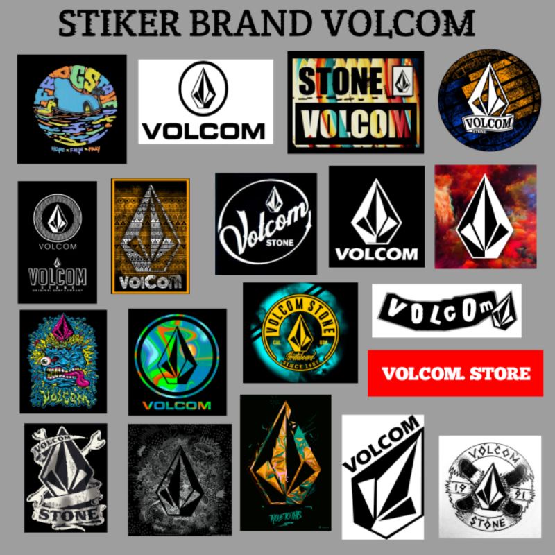 Stiker anti air brand volcom isi 12-50 pcs  premium Quality produc stiker helm, hp , leptop