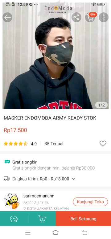 Ready Stok Masker Endomoda Untuk Bunda