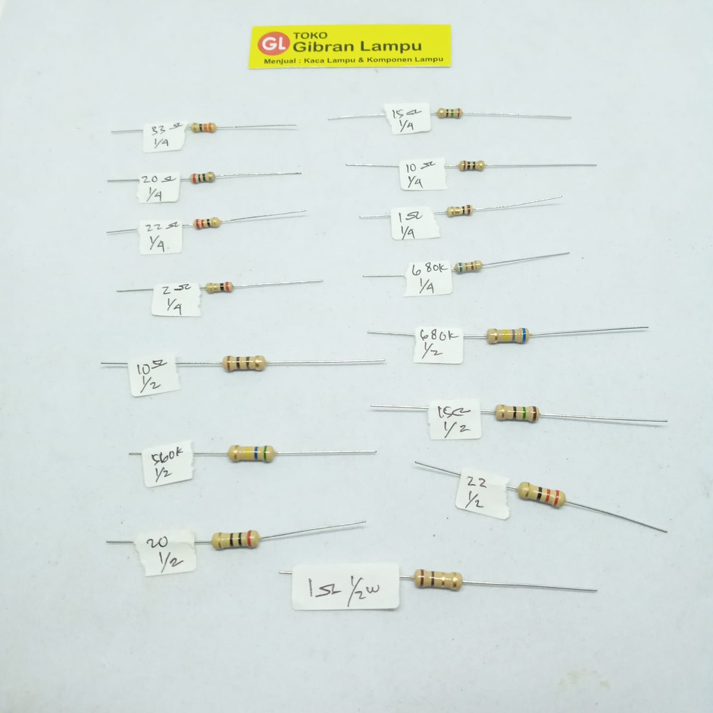 Resistor 1/2 Watt - Carbon Film Resistor 5% - Metal Film R 0.5 Watt Per 10 Pcs