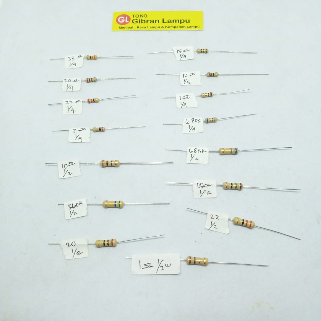 Resistor 1/4 Watt - Carbon Film Resistor 5% - Metal Film R 0.25 Watt Per 10 Pcs