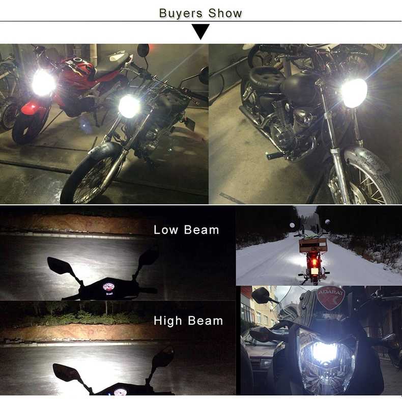 Lampu Motor H4 Headlight LED Hs1 6W 6500K 1 PCS / lampu Motor LED Super Terang Anti Kabut Variasi / Lampu LED H4 Motor Super terang / lampu Depan Beat Fi Variasi Jupiter Motor Vixion / Lampu Headlight Motor Depan LED Putih Terang Murah Original