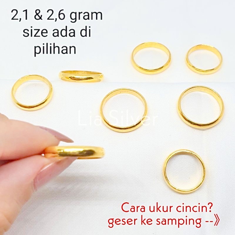 Cincin Ring SILVER 925 - Perak Lapis Emas Kuning