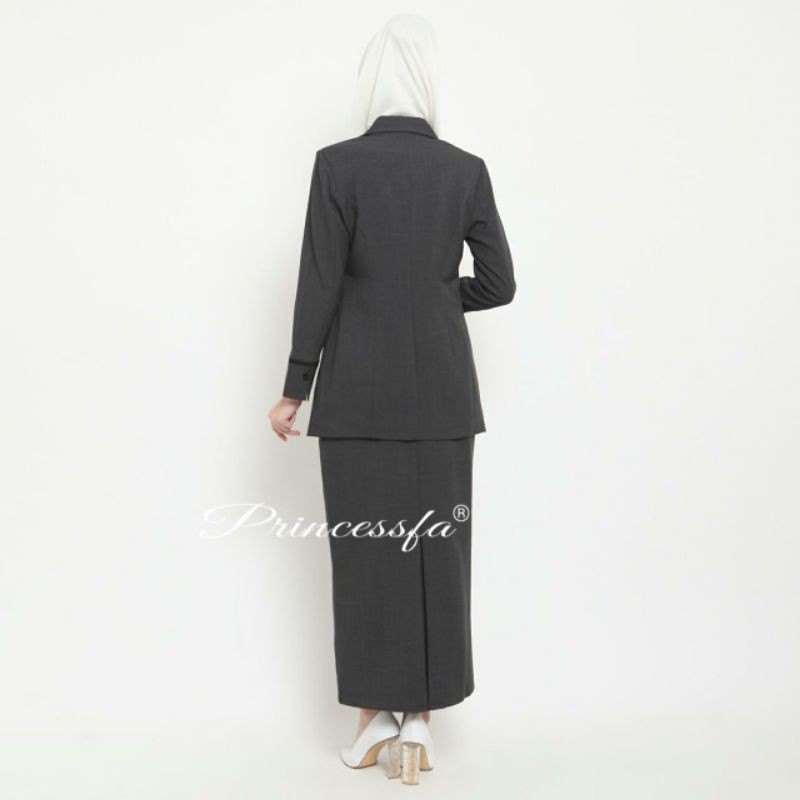 BLAZER PNS ABU TUA LIS HITAM ROK/PRINCESS