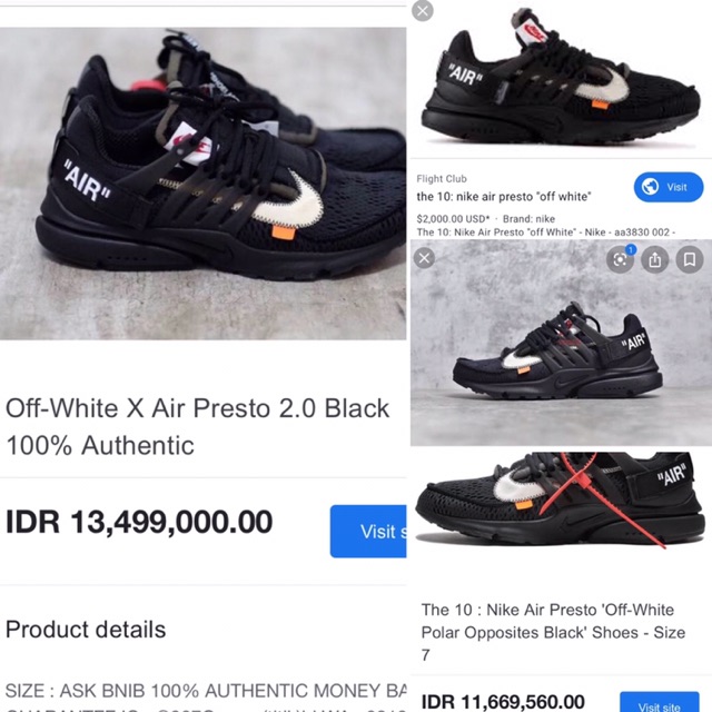 white presto off white