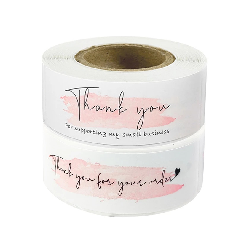 120pcs / Roll Stiker Label Segel Tulisan Thank You For Your Order Warna Pink Untuk Dekorasi Kemasan Hadiah