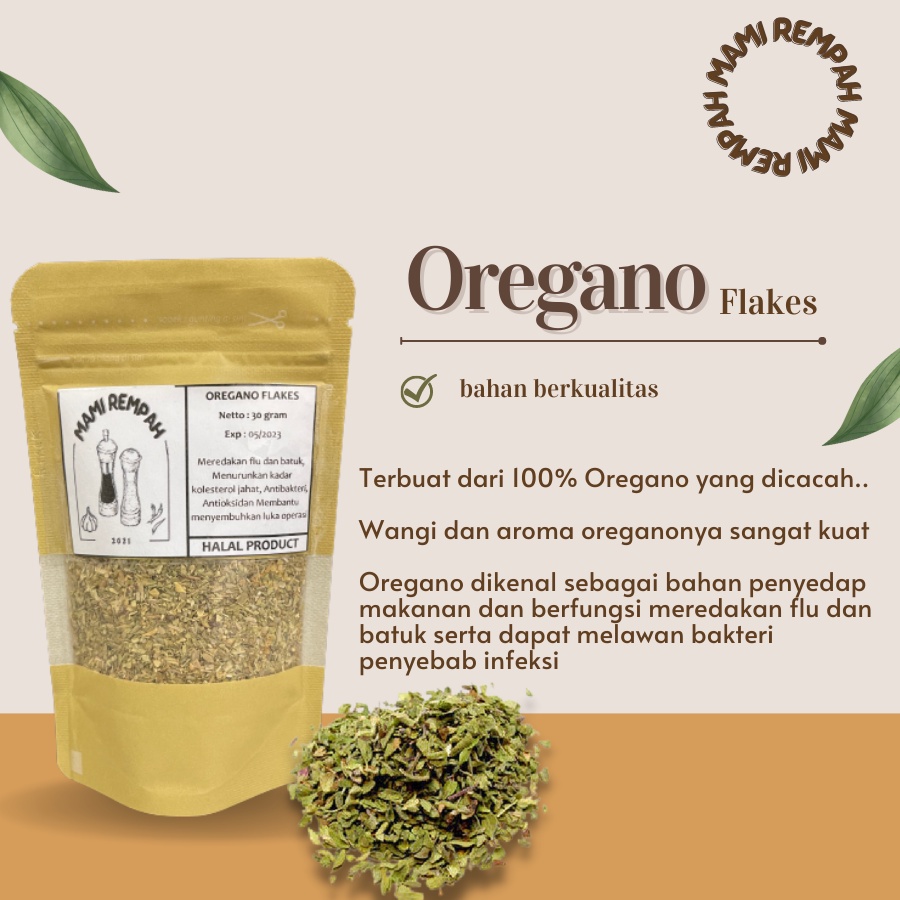 

DAUN OREGANO / OREGANO FLAKES 60 gram