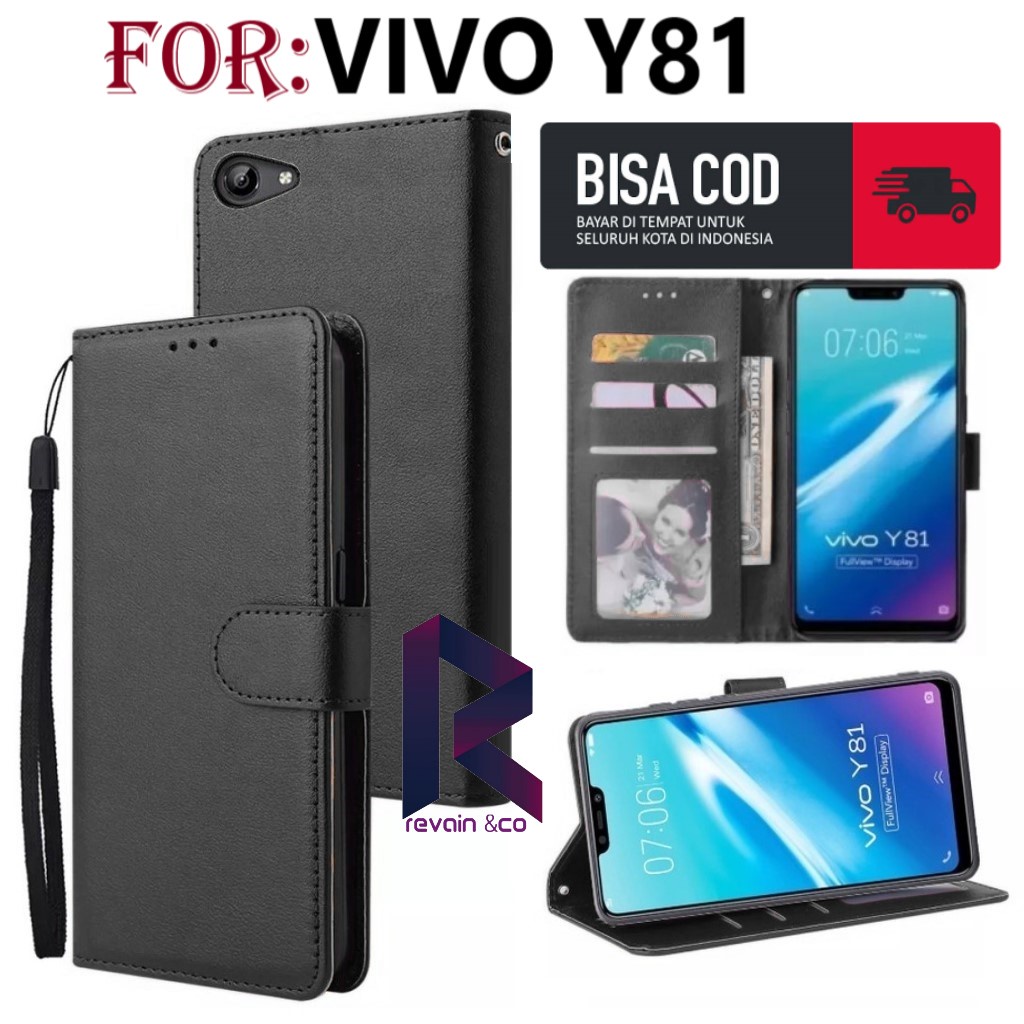 FLIP COVER VIVO Y81 CASING DOMPET FLIP WALLET LEATHER KULIT PREMIUM SARUNG BUKA TUTUP FLIP CASE VIVO Y81