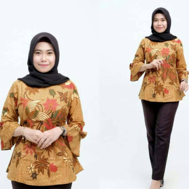 Batikid - Baju Batik Wanita Atasan Blouse Terbaru Modern Seragam Resespsi Kantor Kerja Original