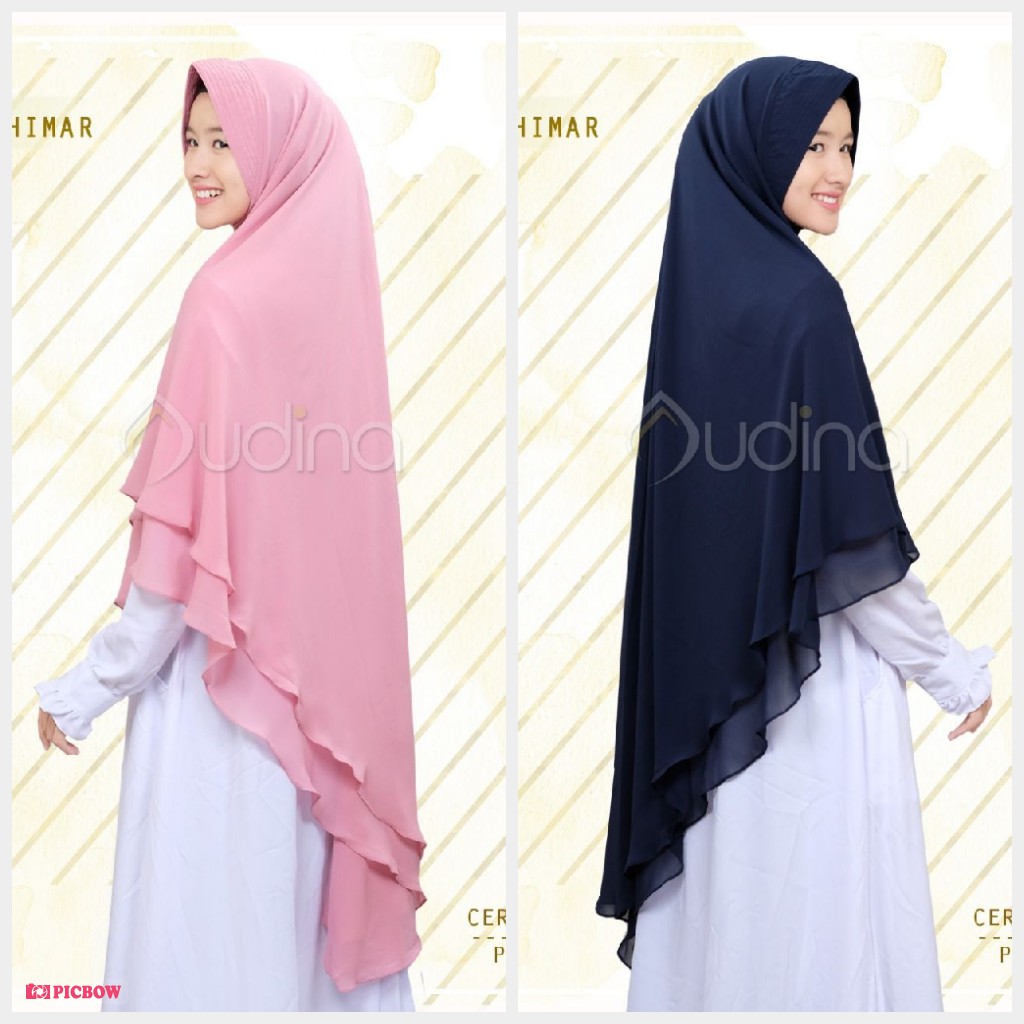 Hijab Jilbab Instan Syari Jumbo Khimar Soft Pet Dua Layer Motif Polos Bahan Ceruty Babydoll Farah Kh