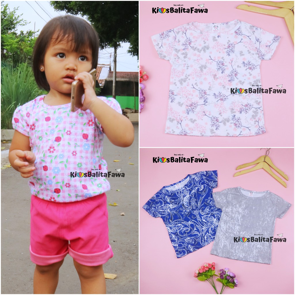 Kaos Ibby uk 1-5 Tahun / Lengan Pendek Anak Perempuan Tshirt Baju Cewek Kaos Adem Murah Branded