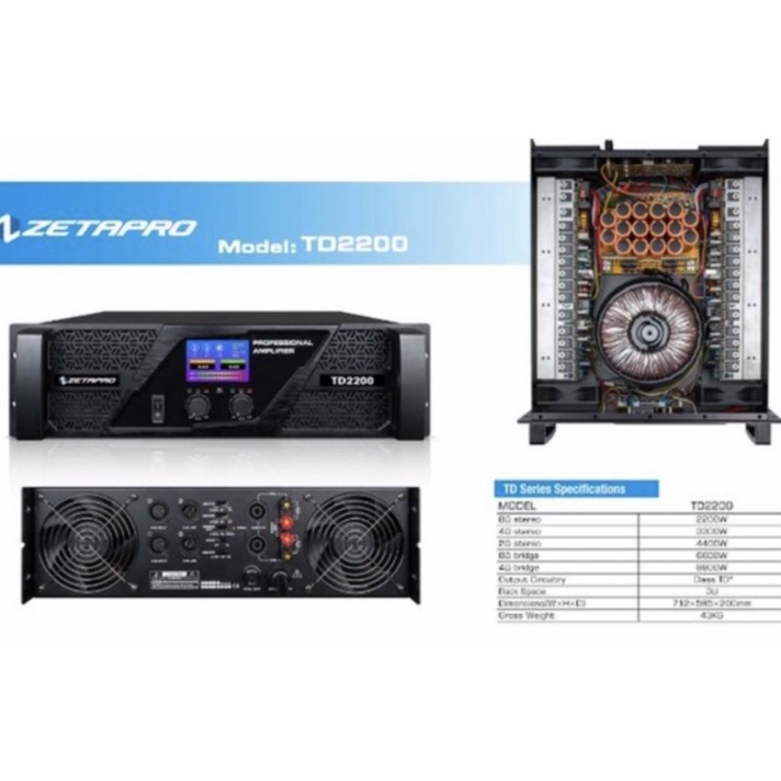 POWER AMPLIFIER ZETAPRO TD 2200 POWER ZETAPRO TD 2200