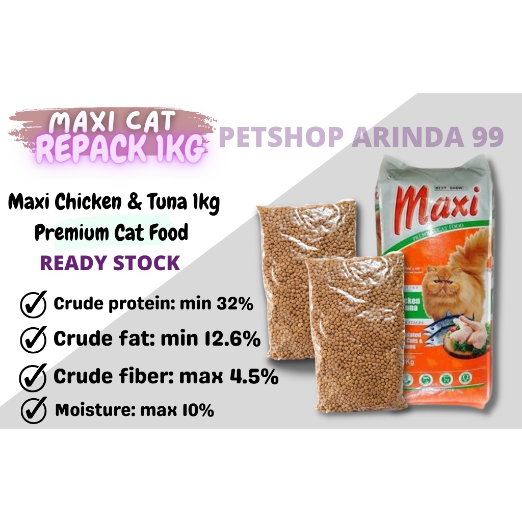 MAXI cat food Makanan kucing maxi 1kg kitten & adult