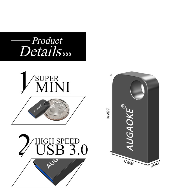 Augaoke Flashdisk Usb Mini 64MB Bahan Metal Dengan Gantungan Kunci Untuk Hp / Komputer