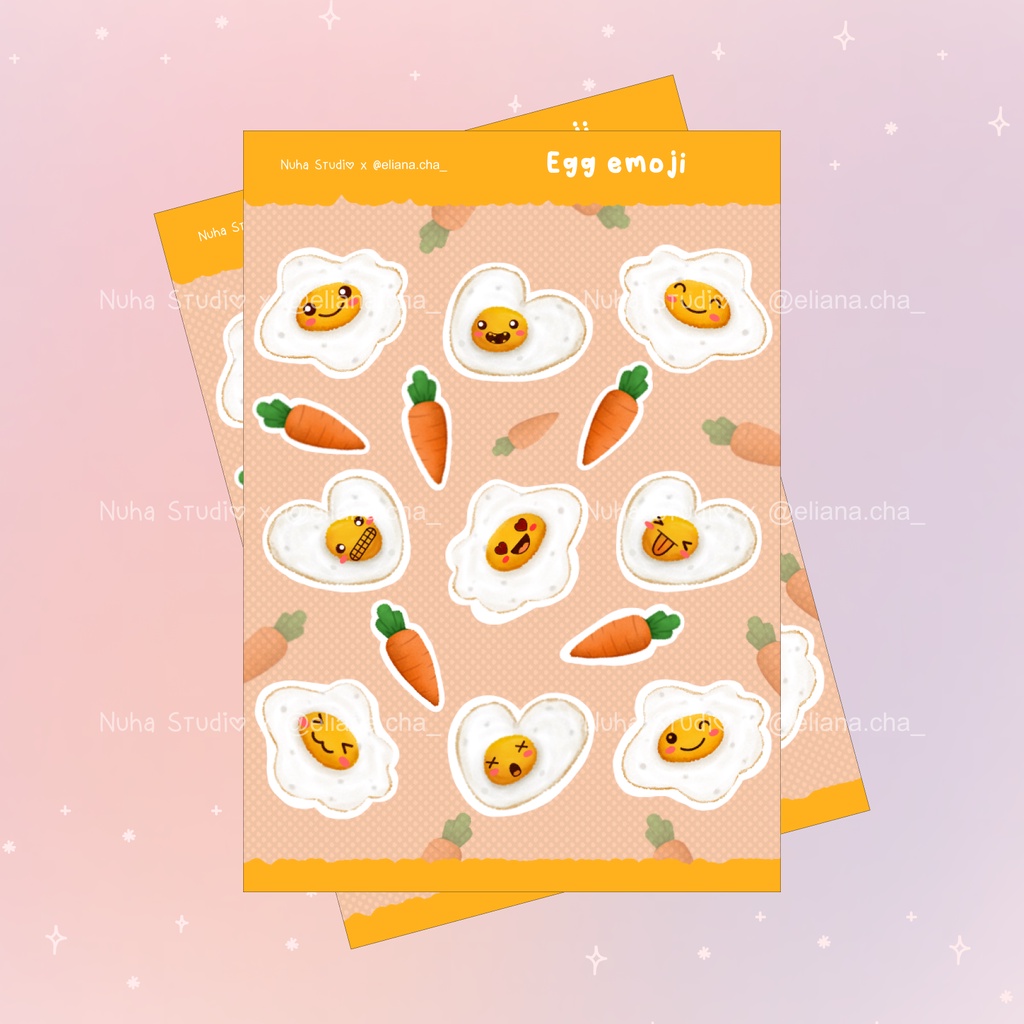 

Sticker by eliana.cha_ | Egg emoji telur mata sapi wortel | Aesthetic Sticker Estetik Stiker HP Laptop Botol Cute Waterproof Scrapbook Diary Journal Bujo Anti Air