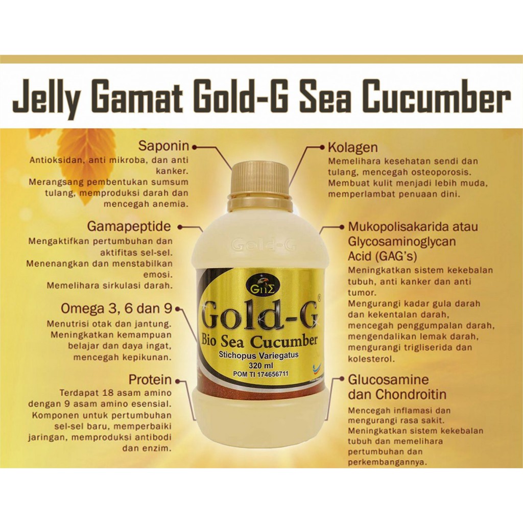 Jelly Gamat GOLD-G Sea Cucumber Isi 320 ml