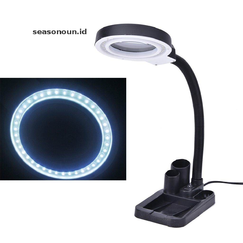 Kaca Pembesar 5X 10X Dengan 40 Lampu LED Untuk Meja