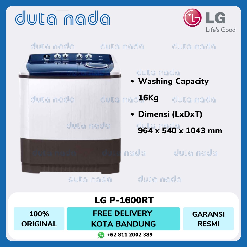 LG Mesin Cuci 2 Tabung 16Kg P-1600RT