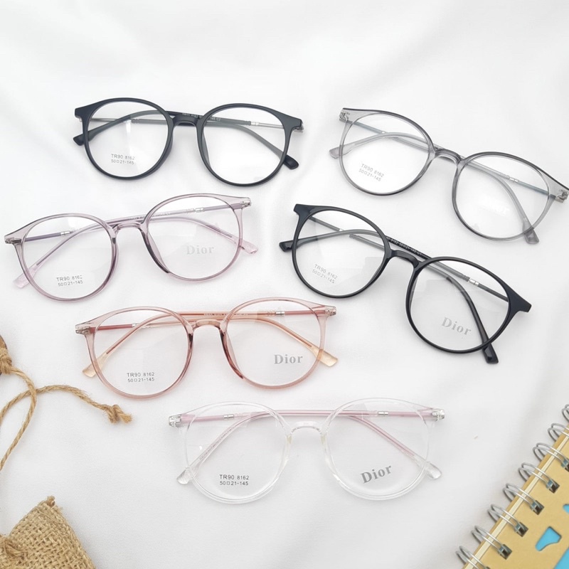 Frame kacamata minus bulat 8162 fashion cewek cowok terbaru