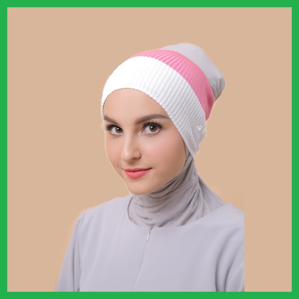 Bandana Rajut Dua Warna / Inner Rajut Polos Two Tone/ Daleman Hijab Rajut Anti Pusing 2 Warna Anpus