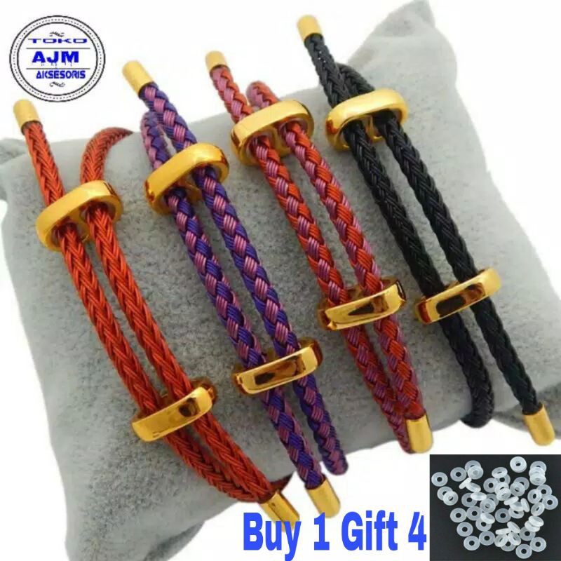 Gelang Tali Kawat Pandora Waterproof Untuk Liontin Huruf Atau Emas