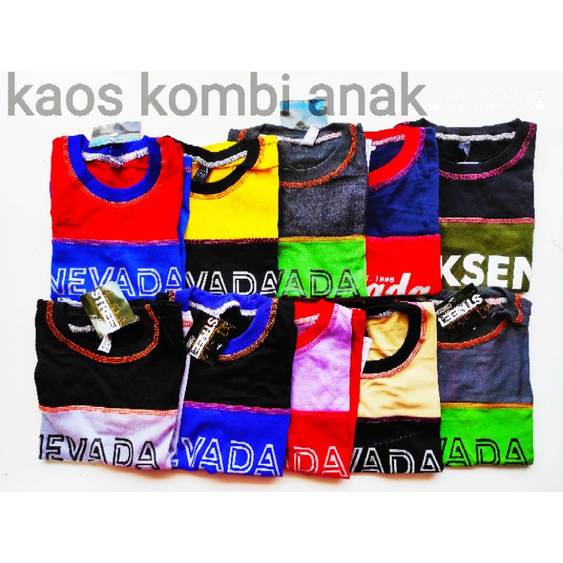 Kaos Anak Warna Kombi Model Obras 1-4thn