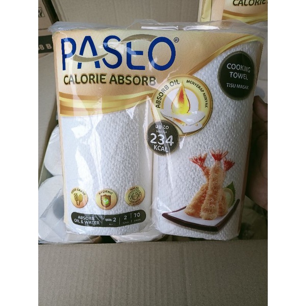 tissue paseo kitchen towel 2 roll/tisue tisu dapur calorie absorb 2rol