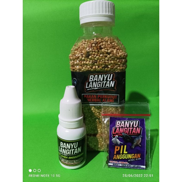 pakan burung perkutut banyu langitan 1 paket pil &suplemen