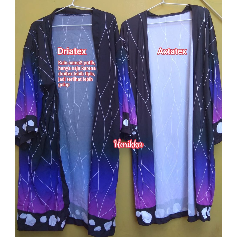 Premium Baju Sale Fullprint Kimono Haori Casual Unisex Anime Custom Kimetsu No Yaiba Black Shinobu