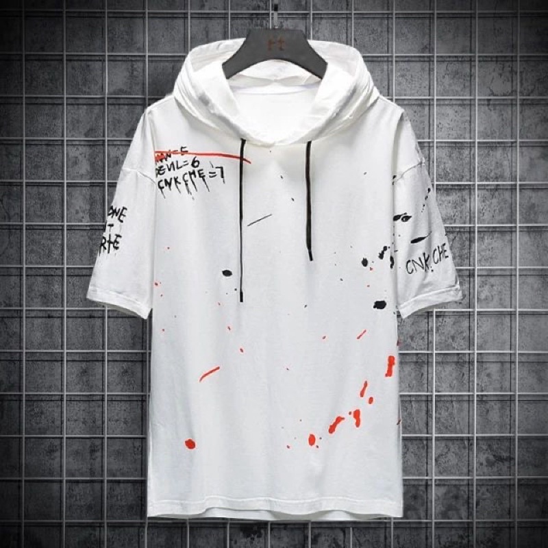 kaos pria hoodie sweater lengan pendek fullprinting Bayar di tempat-1