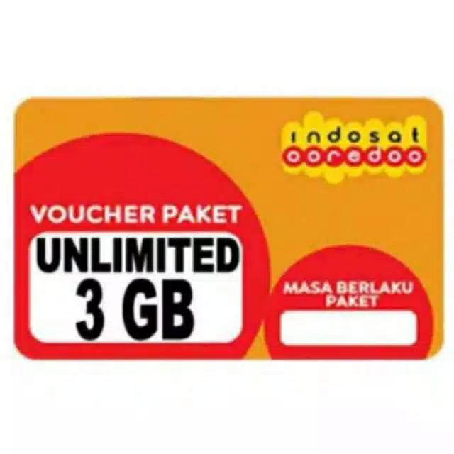 VOUCHER INDOSAT 3GB+UNLIMITED