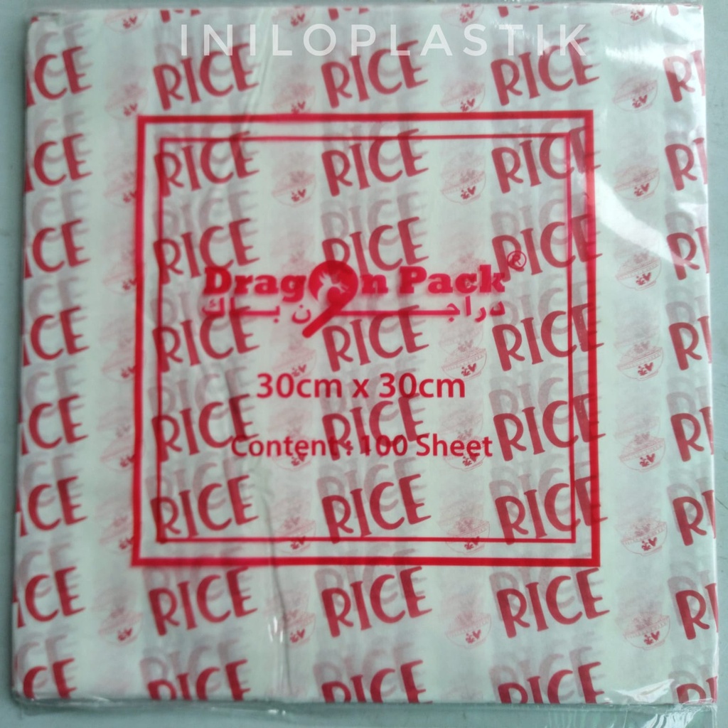 

iDk90 Kertas Nasi Laminasi 30 x 30 cm Motif Printing Anti Lengket