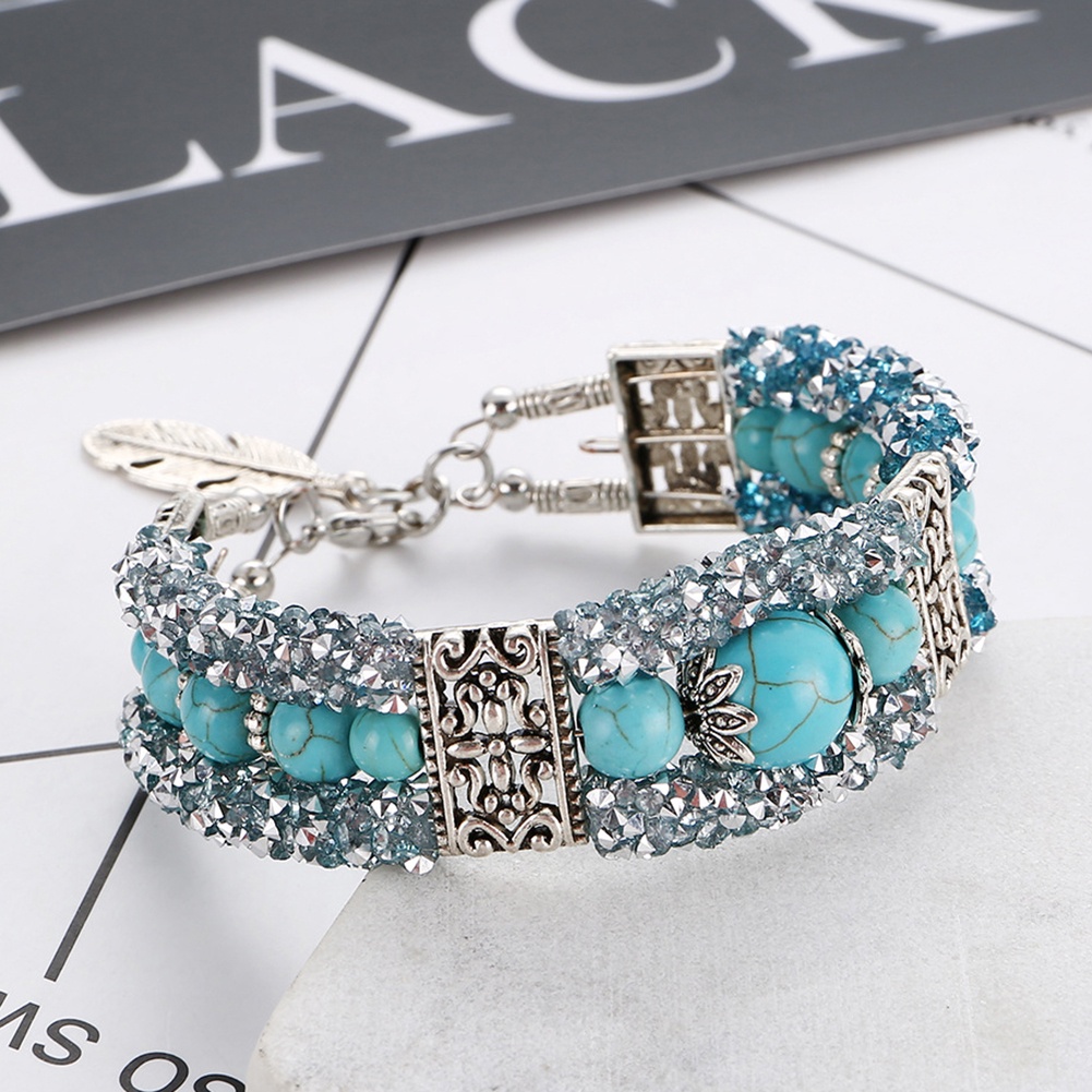 Hu Hu Hu Hu Hu Alat Bantu Pasang Kacamata♡ Gelang Bangle Vintage Hias Manikmanik Turquoiseberlian Imitasi Untuk Wanita